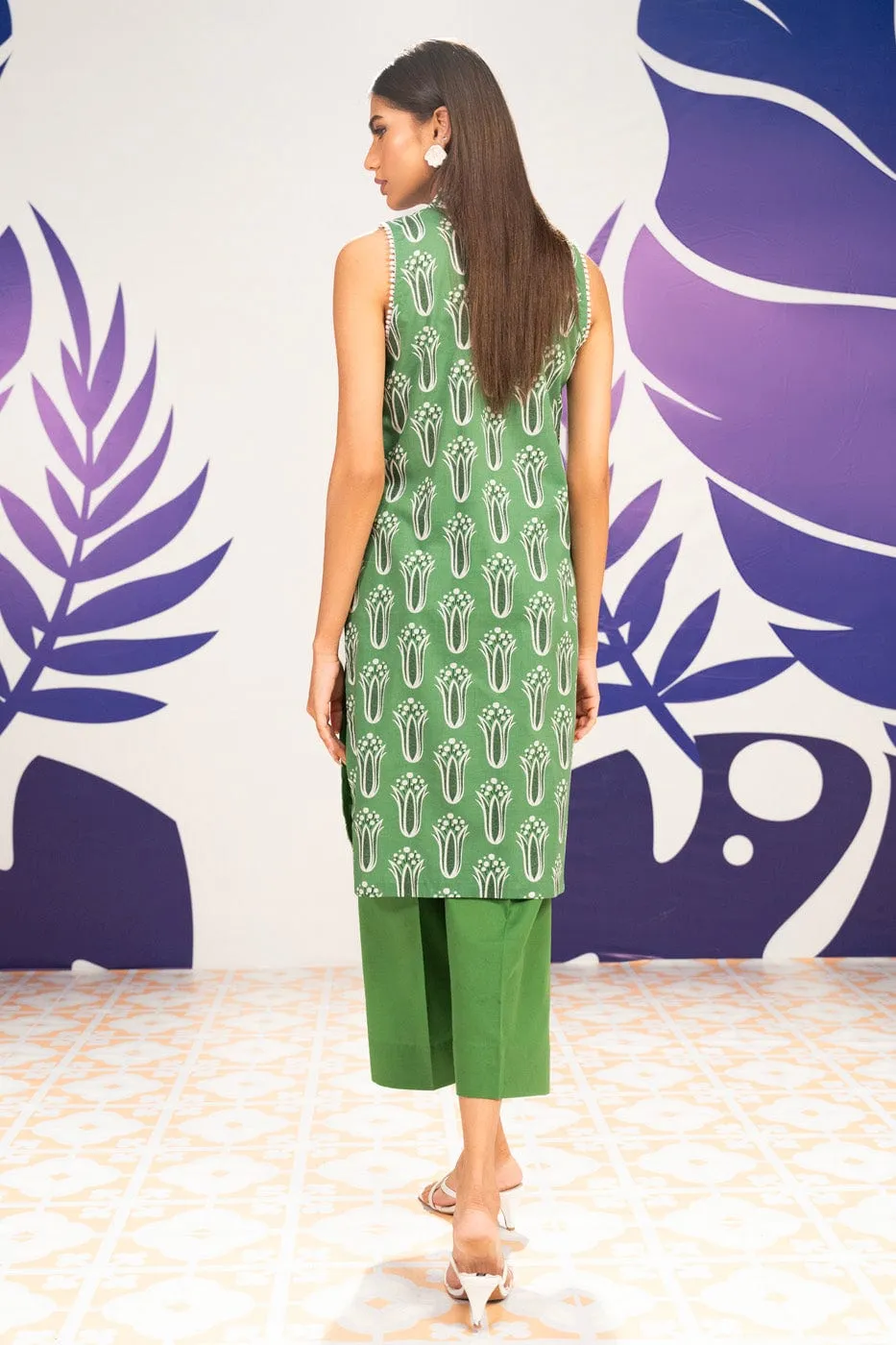 1 Pc Printed Cambric Shirt 