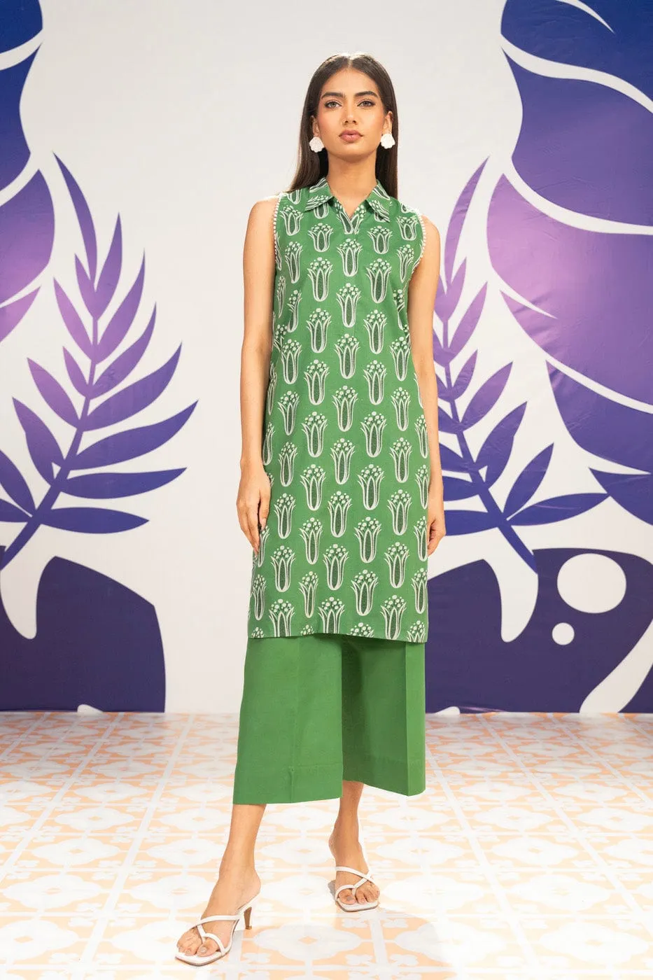 1 Pc Printed Cambric Shirt 