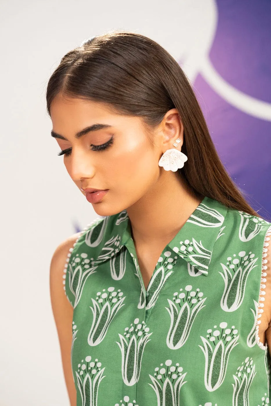1 Pc Printed Cambric Shirt 