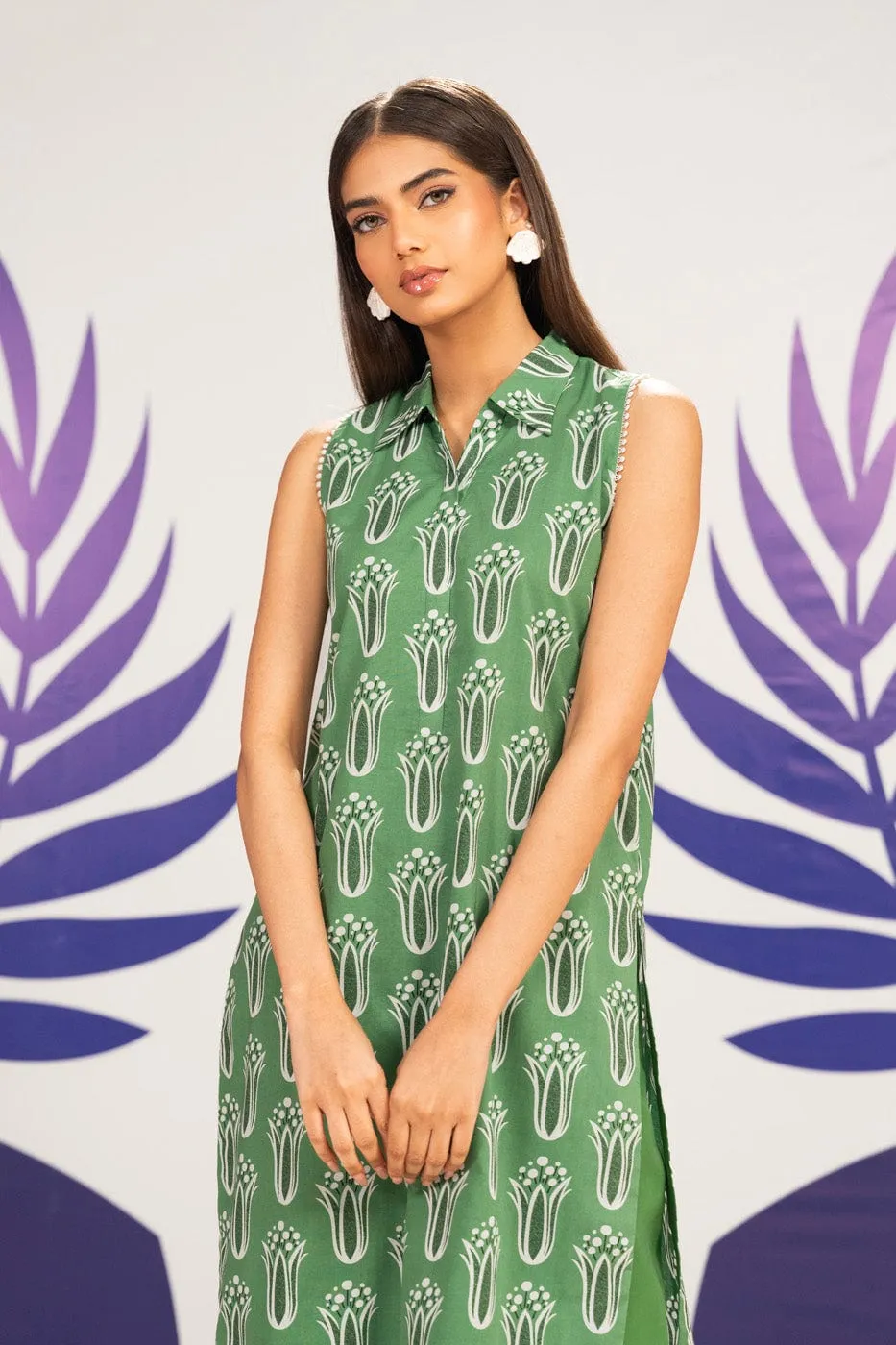 1 Pc Printed Cambric Shirt 