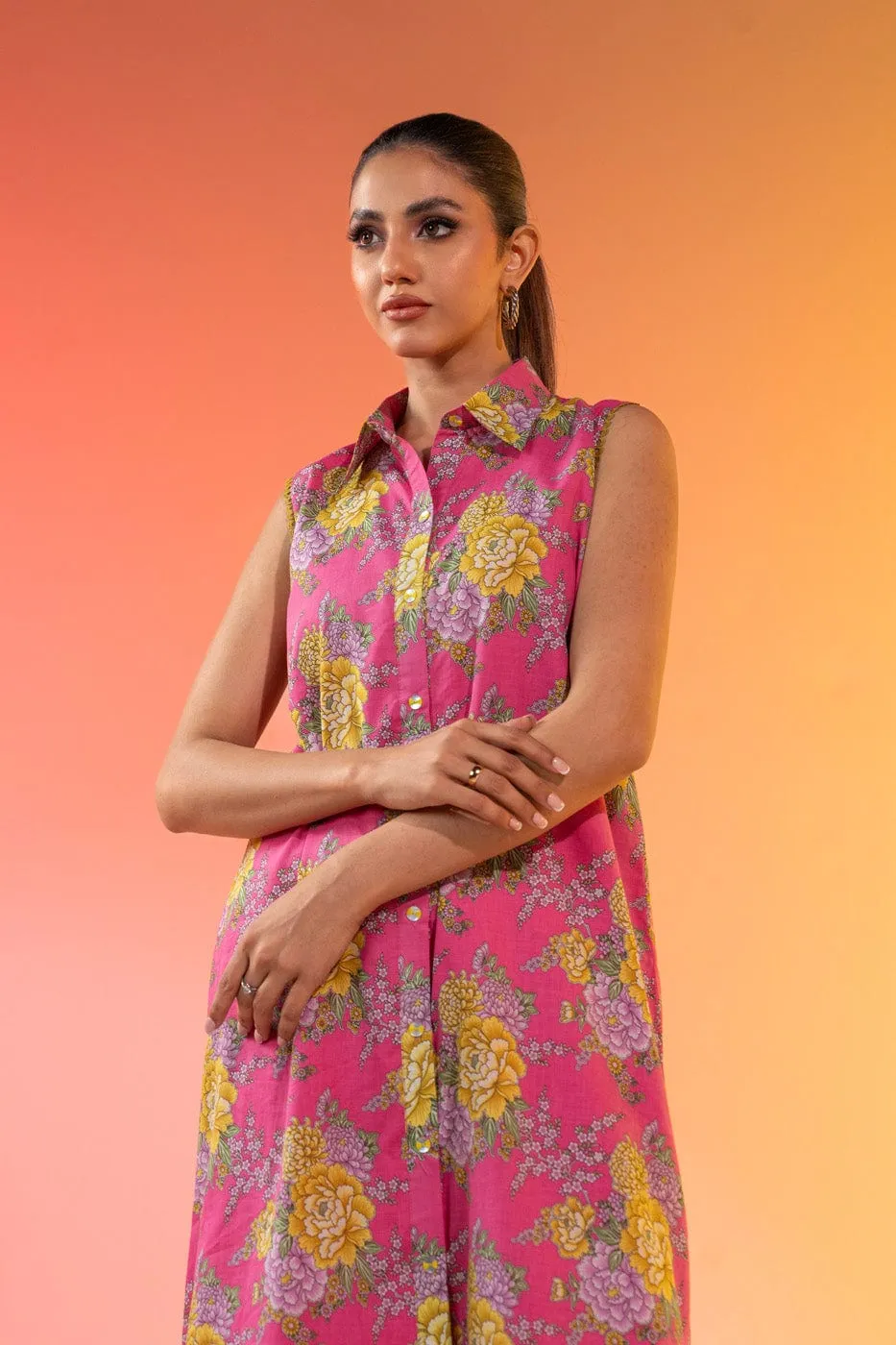 1 Pc Printed Silver Lawn Shirt 