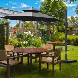 11ft Outdoor Cantilever Rotatable Umbrella - Dark Gray