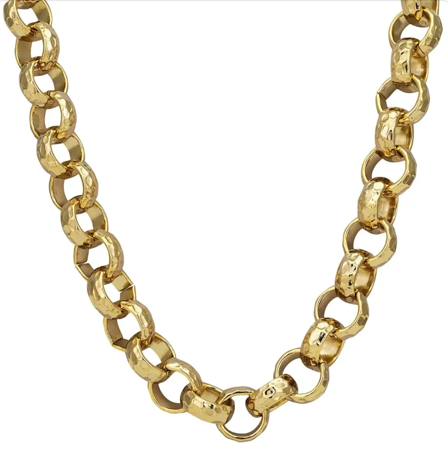 12mm Gold Filled Diamond Cut Pattern Belcher Chain 16/20/24/30 Inch
