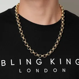 12mm Gold Filled Diamond Cut Pattern Belcher Chain 16/20/24/30 Inch