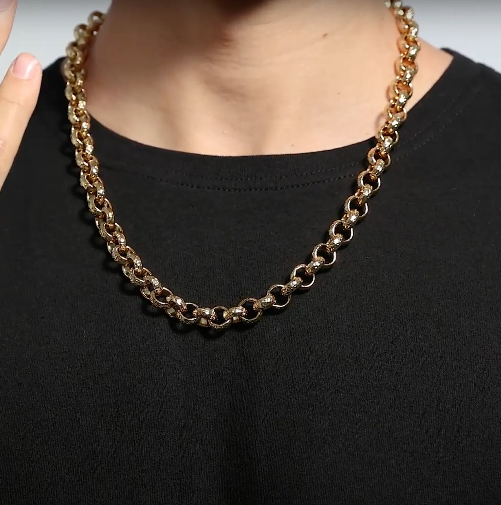 12mm Gold Filled Diamond Cut Pattern Belcher Chain 16/20/24/30 Inch