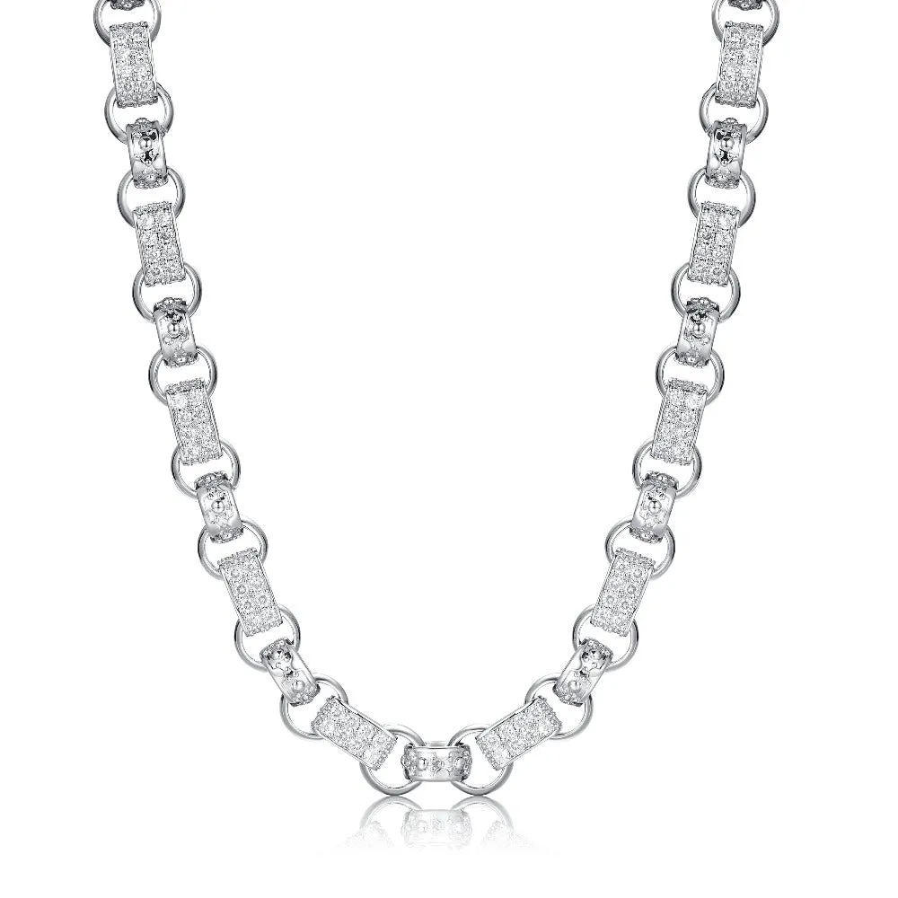 13mm Silver Filled Gypsy Belcher Chain Albert Clasp 24 Inch