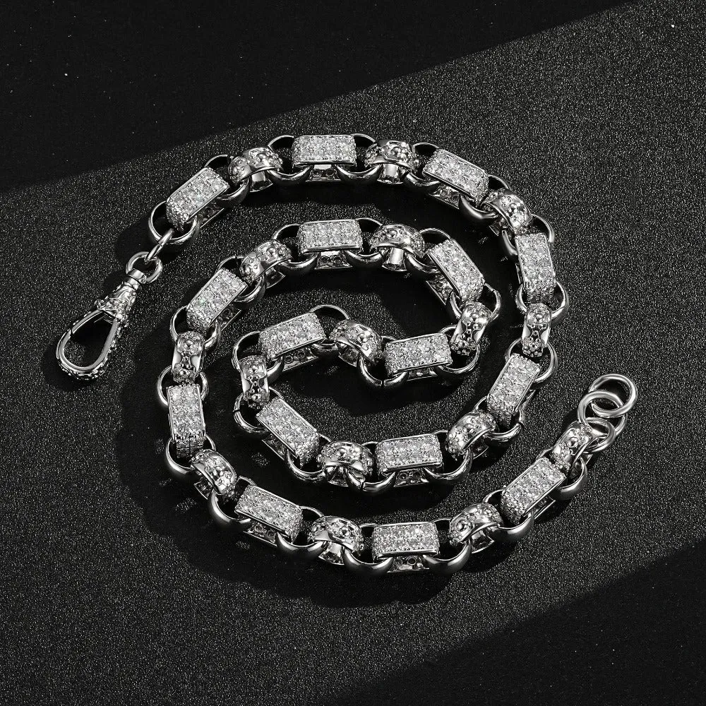13mm Silver Filled Gypsy Belcher Chain Albert Clasp 24 Inch