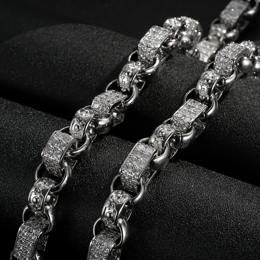 13mm Silver Filled Gypsy Belcher Chain Albert Clasp 24 Inch