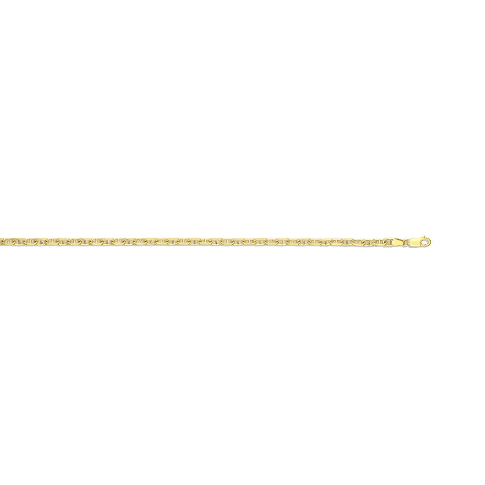 14k Gold Alternating Marine Link Chain, 22"