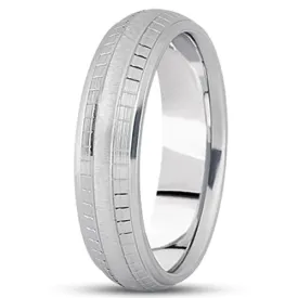 14K Gold Mens Fancy Wedding Band (6.5mm)
