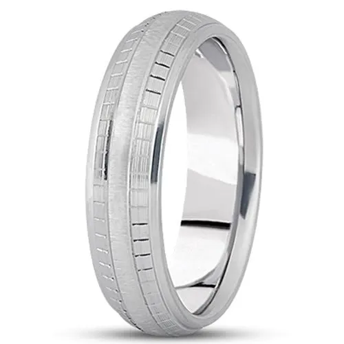 14K Gold Mens Fancy Wedding Band (6.5mm)