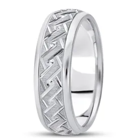 14K Gold Mens Fancy Wedding Band (7mm)