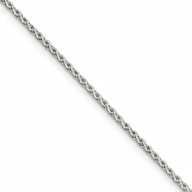 1.5mm Rhodium Plated Sterling Silver Spiga Chain Necklace, 18-20 Inch