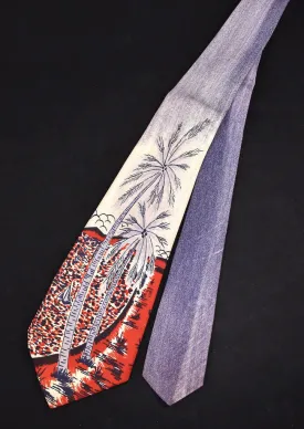 1940s Tropical Palm Trees Tie