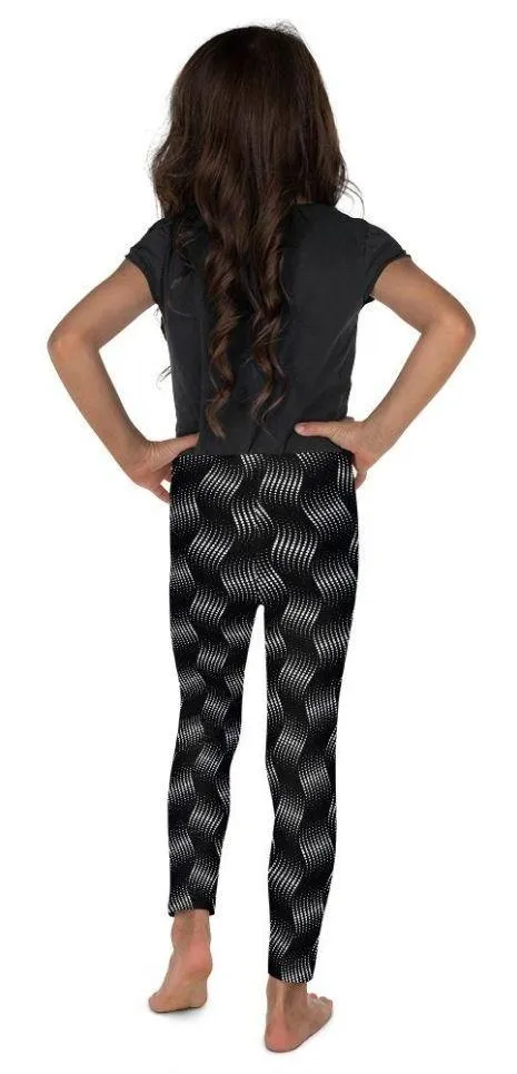 3D Black Pattern Kid's Leggings
