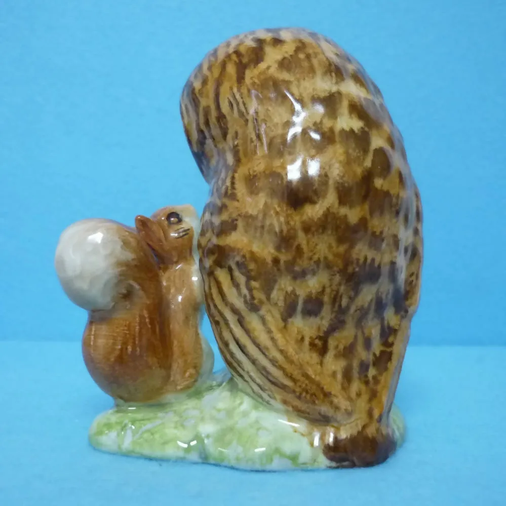 A Beswick Beatrix Potter Figurine Old Mr Brown. Gold Oval Backstamp BP2a.