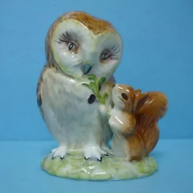 A Beswick Beatrix Potter Figurine Old Mr Brown. Gold Oval Backstamp BP2a.