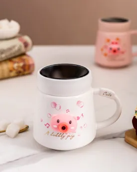 'A Bubbly Pig' Coffee Mug - White