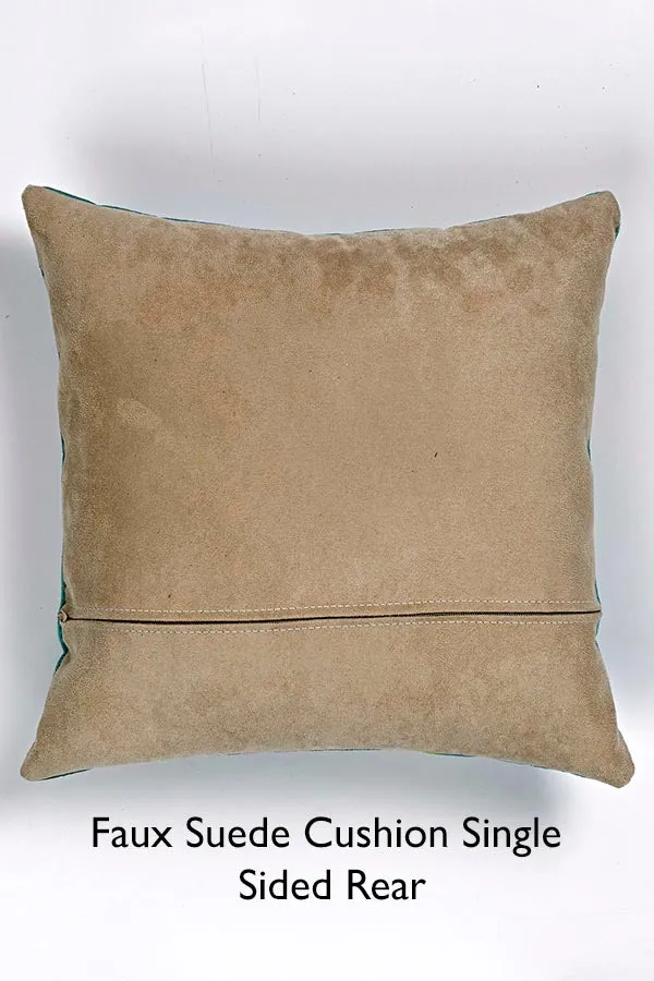 Abstract Plant Square Cushion (Mustard)