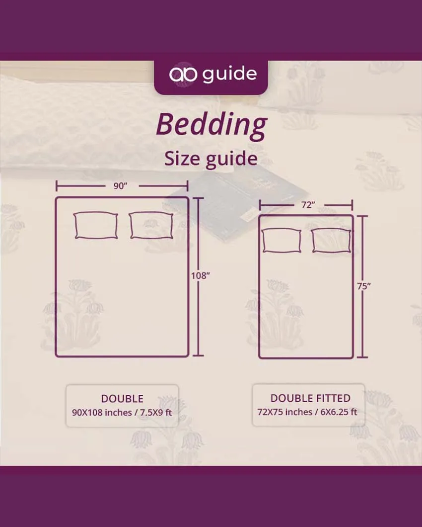 Adiya Floral Design Cotton Bedsheet With Pillow Covers| 100 x 90 inches
