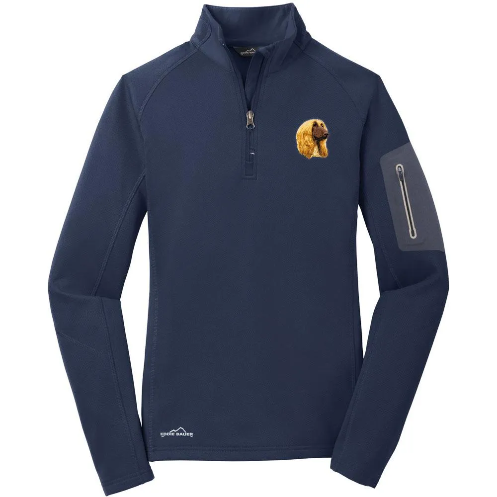 Afghan Hound Embroidered Eddie Bauer Ladies Half Zip Performance Fleece