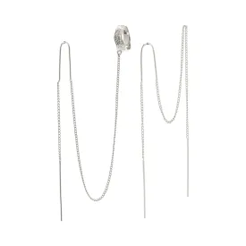 AIDA asymmetric long chain earrings silver-plated