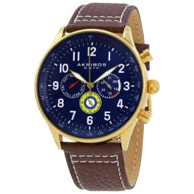 Akribos Xxiv Glossy Blue Dial Alloy Men's Watch AK751BR