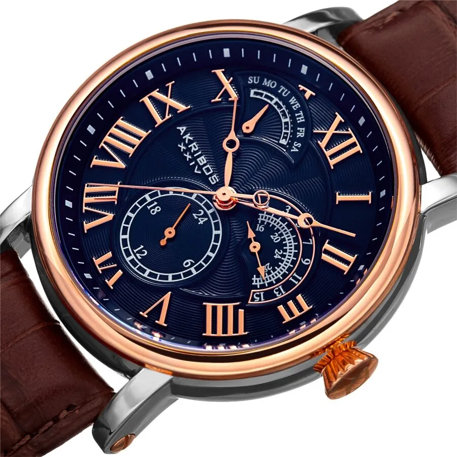 Akribos Xxiv Quartz Blue Dial Men's Watch AK1003RGBU