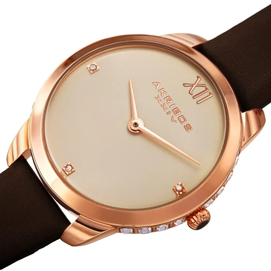 Akribos Xxiv Quartz Diamond Ladies Watch AK1059BR