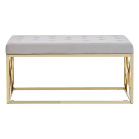 Allure Mink Velvet Gold Finish Bench