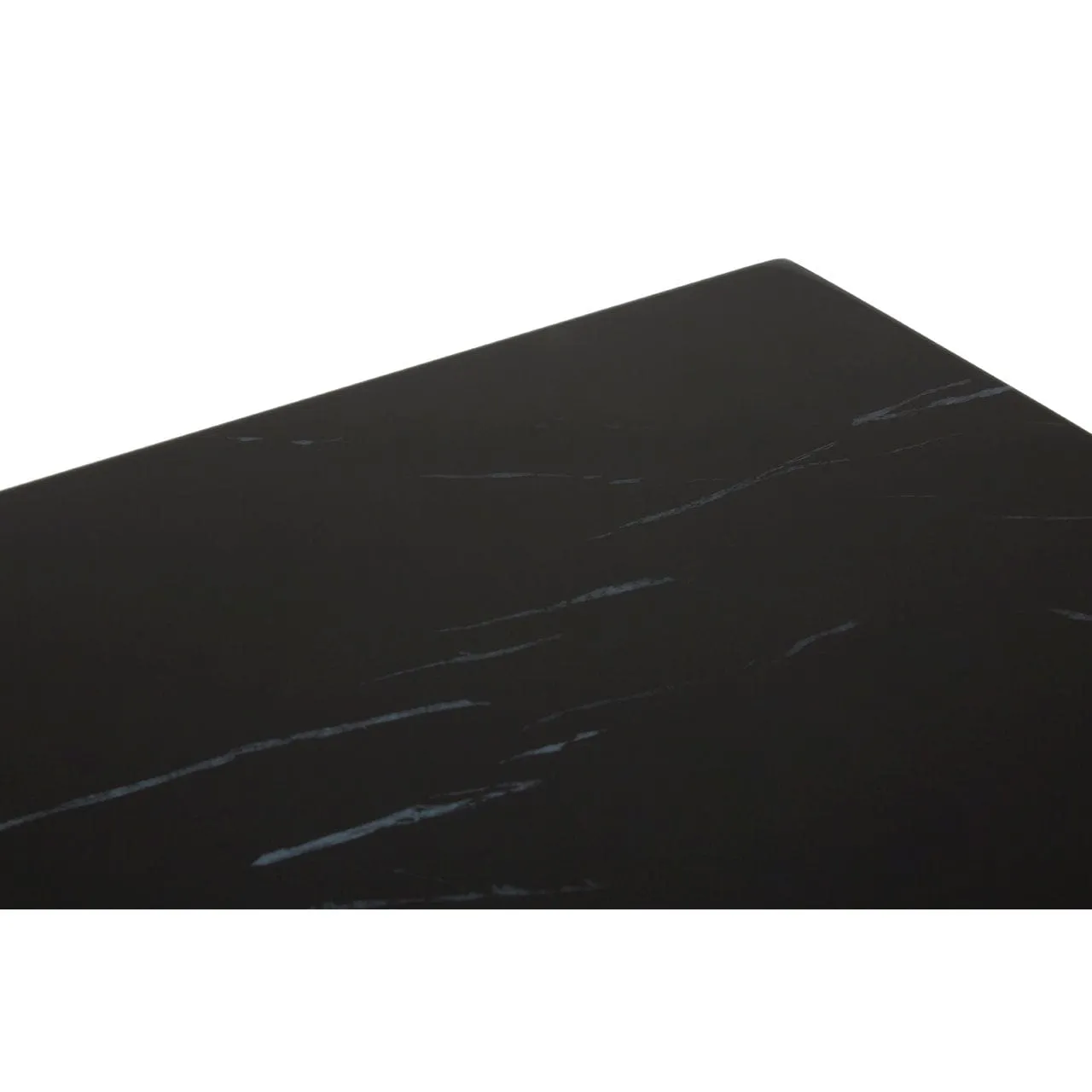 Allure Square Black Faux Marble End Table