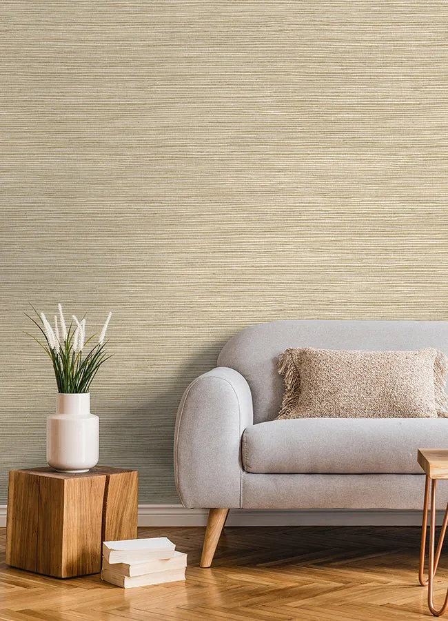 Alton Wheat Faux Grasscloth Wallpaper  | Brewster Wallcovering
