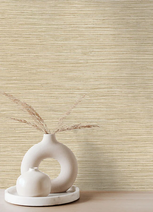 Alton Wheat Faux Grasscloth Wallpaper  | Brewster Wallcovering