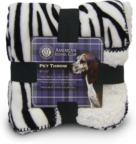 American Kennel Club AKC Animal Print Fleece Dog Blanket