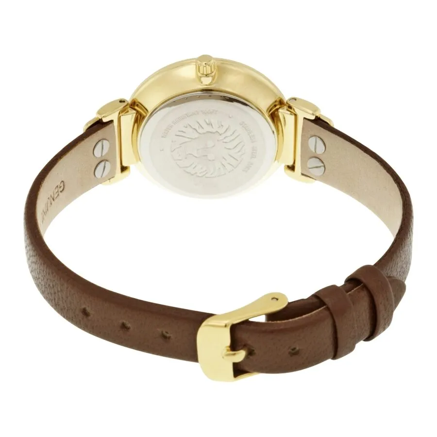 Anne Klein Silver Dial Brown Leather Ladies Watch 2157SVBN