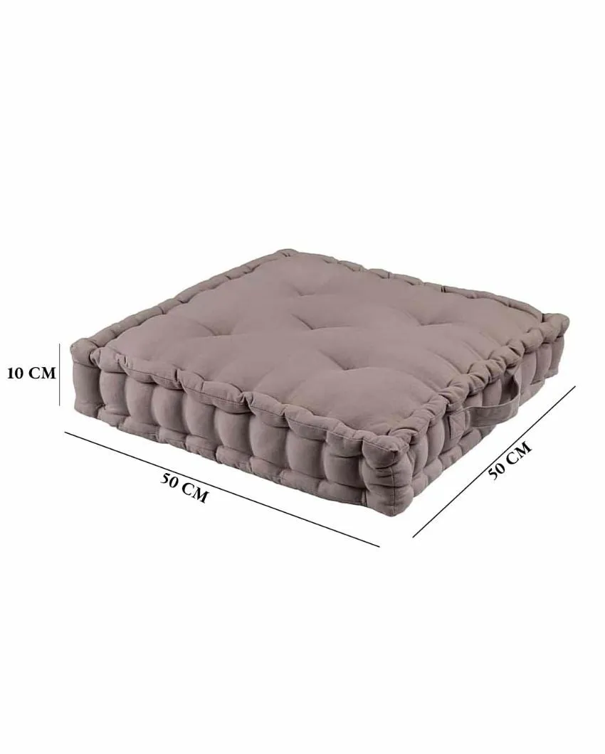 Anulom Vilom Taupe Matlas Cotton Floor Cushion