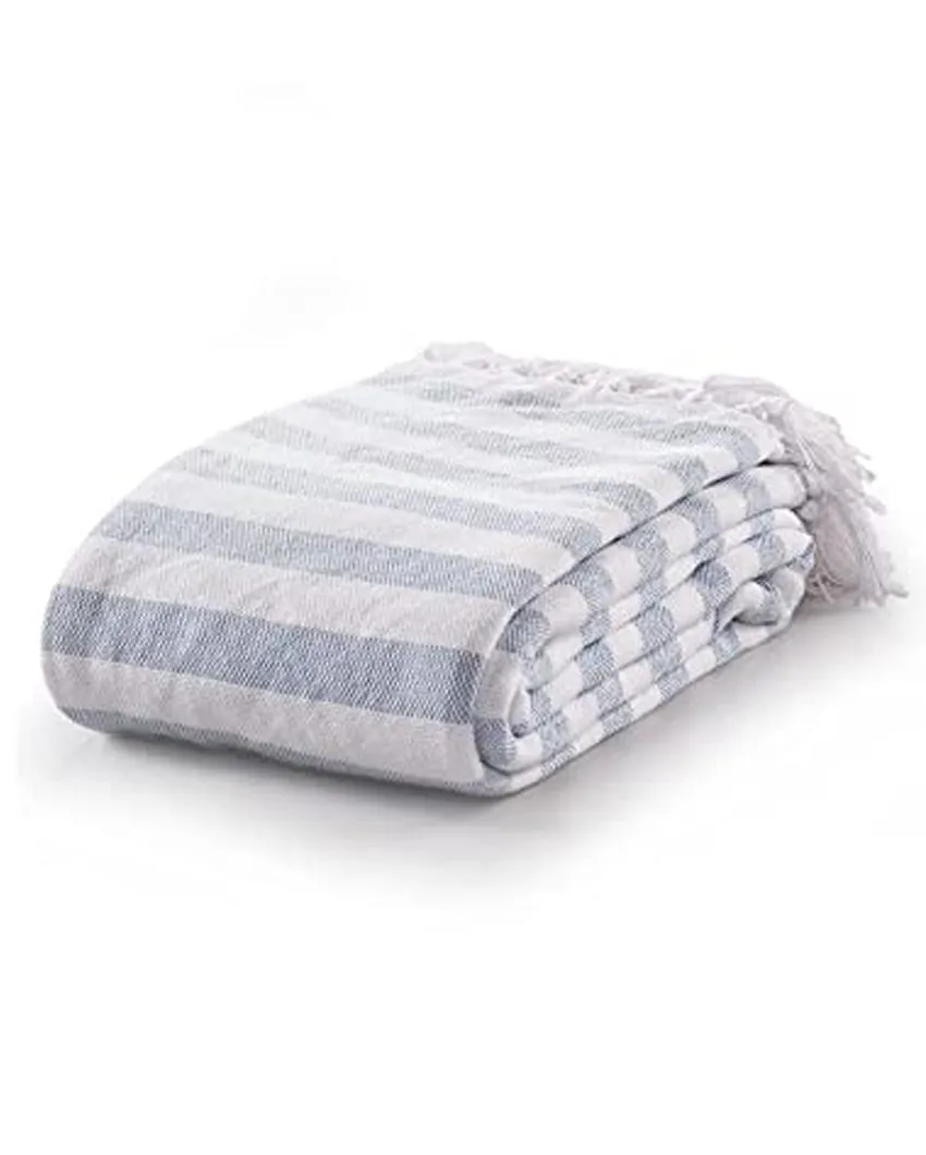 Arrow Woven Design Cotton Throw | 79 x 67 Inches