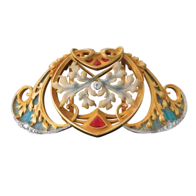 Art Nouveau Plique-a-Jour Enamel Pendant
