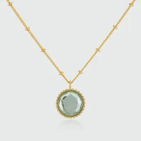 Barcelona August Green Amethyst Birthstone Necklace