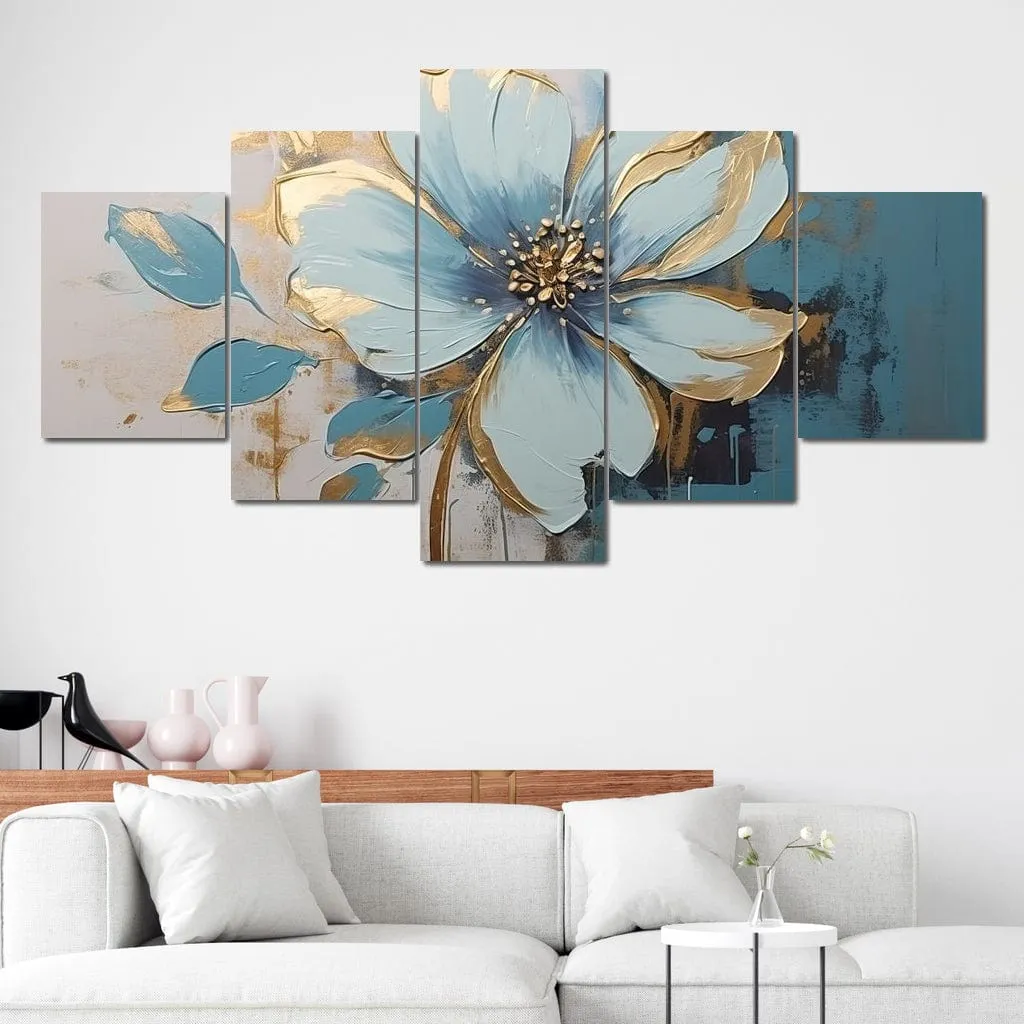 Beautiful Turquoise Gold Flower