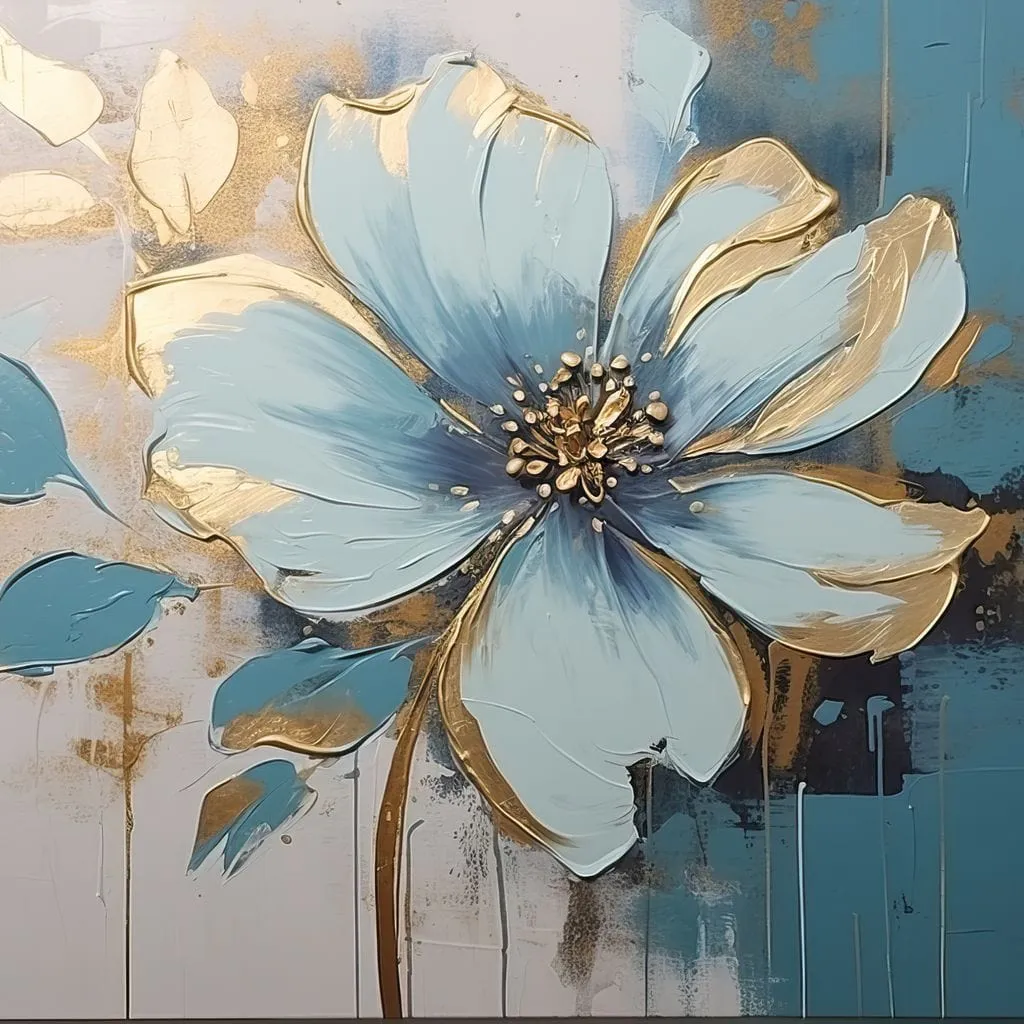 Beautiful Turquoise Gold Flower
