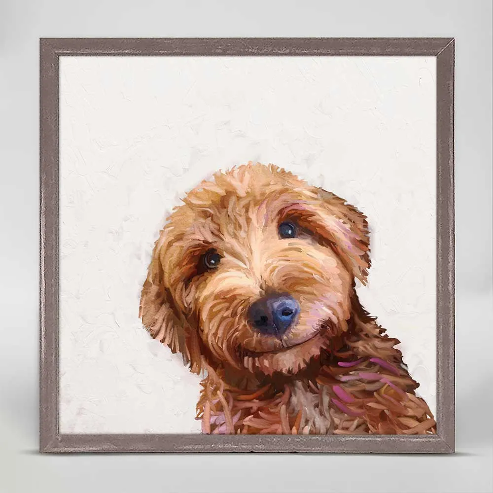 Best Friend - Golden Doodle Smile Mini Framed Canvas