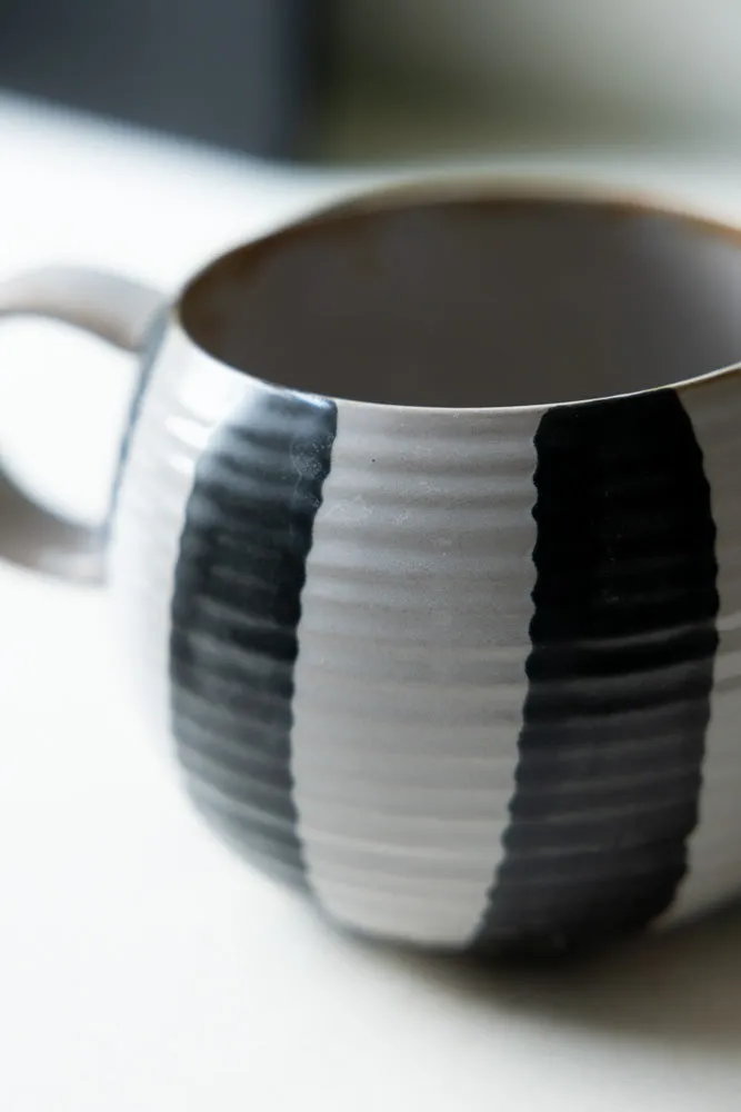 Black & White Stripe Cuddle Mug
