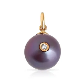 BLACK PEARL WITH BEZEL SET DIAMOND