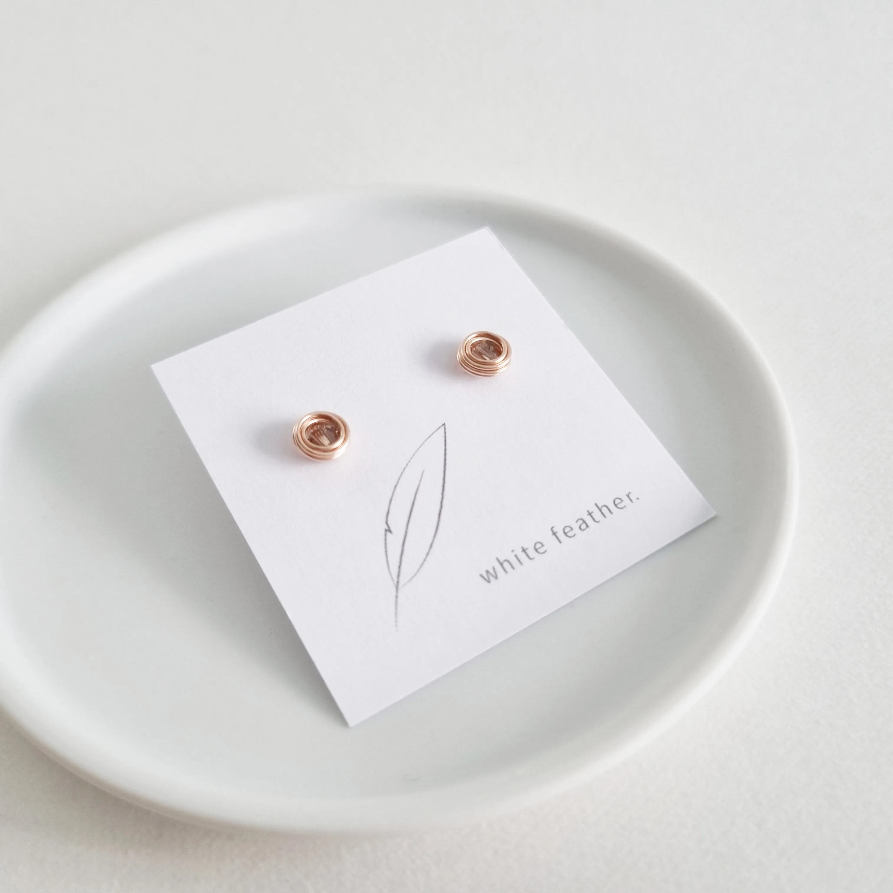 Branka Earstuds / Smoky Topaz Austrian Crystals