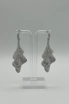 Bridal Accessories Two Tone Rhinestone Chandelier Earrings