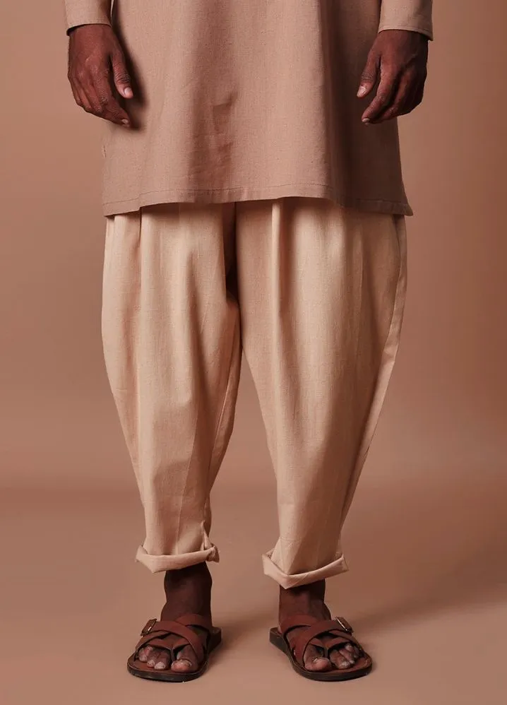 Brown Side Buttoned Kurta & Pant Set