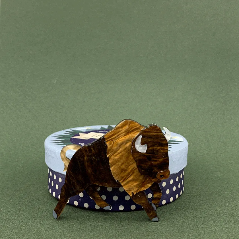 Buffalo Bull Brooch