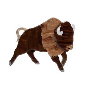 Buffalo Bull Brooch