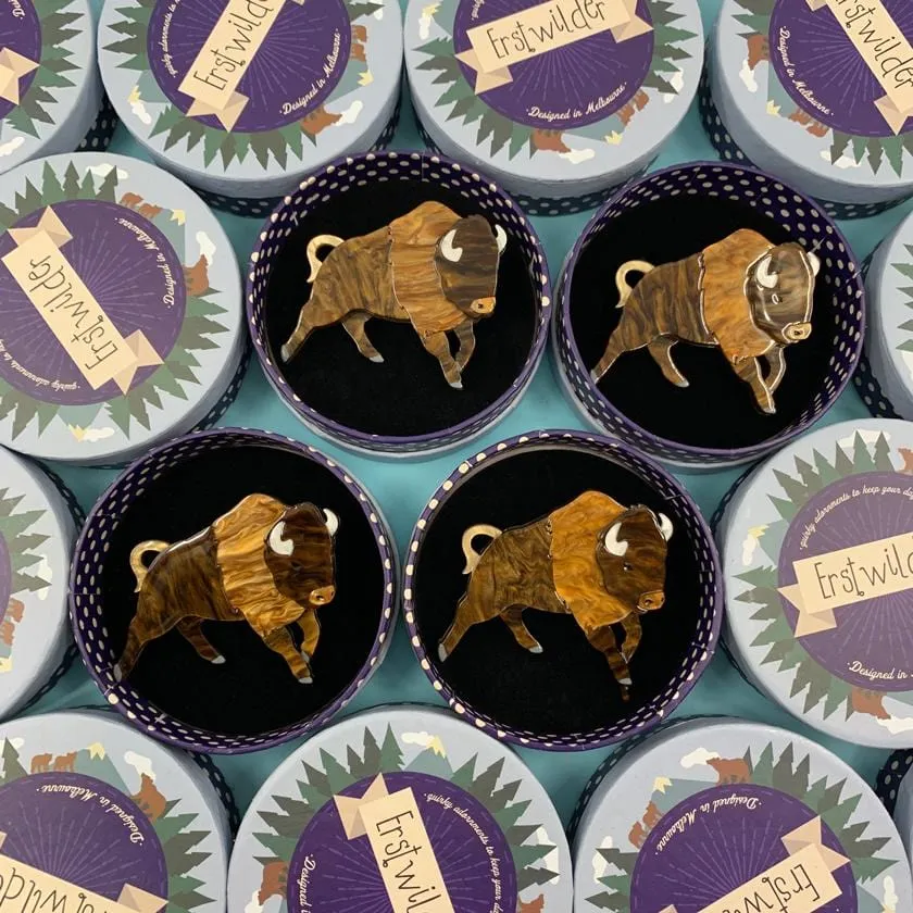 Buffalo Bull Brooch